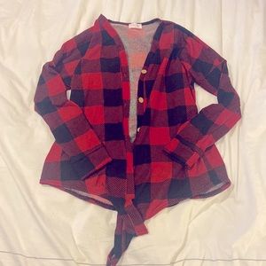 Ladies plaid sweater shirt